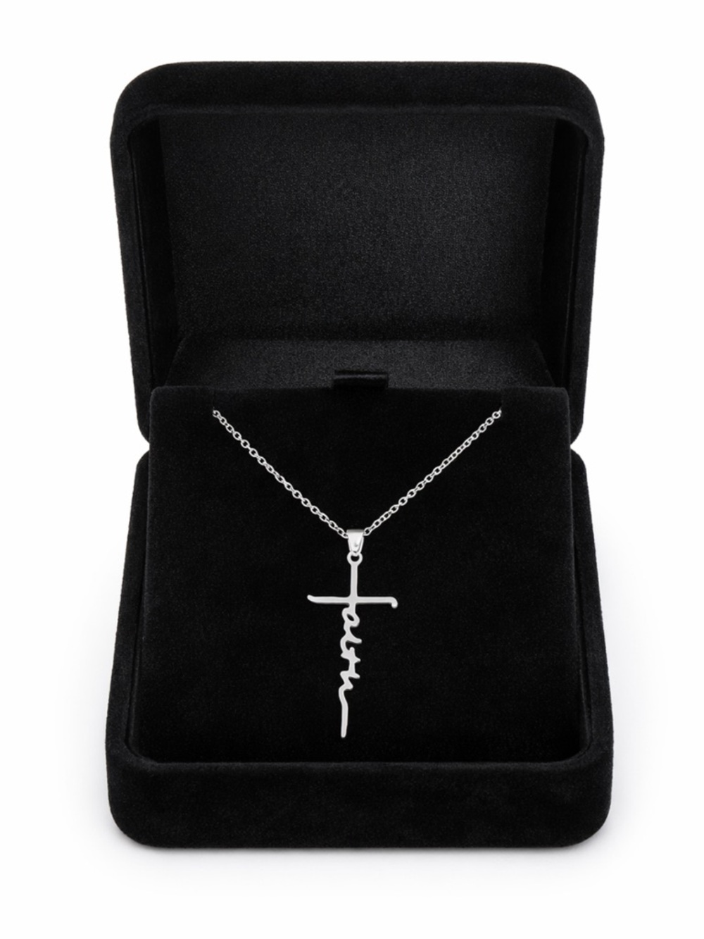 Dainty Silver Cross Necklace Faith Pendant - Minimalist Christian Jewelry
C3